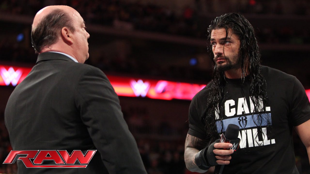 Роман Рейнс прерывает Пола Хеймана: Raw, 16 марта 2015 г.