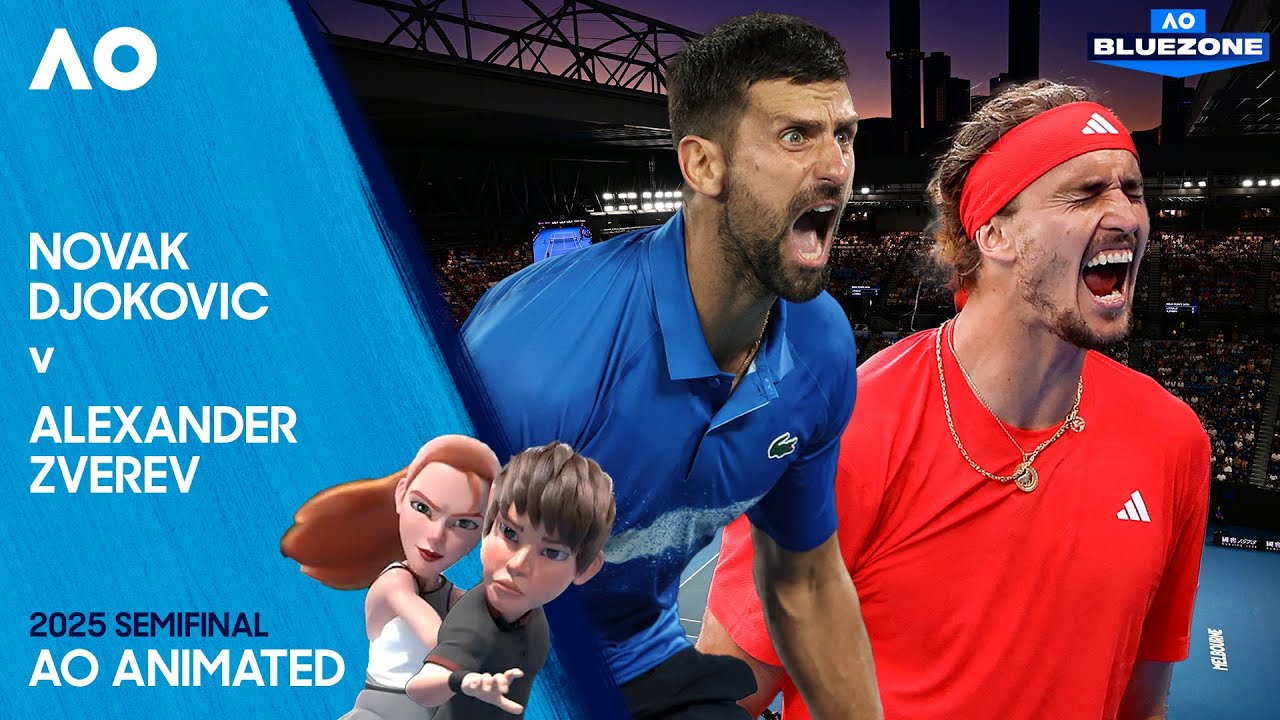 LIVE | Novak Djokovic v Alexander Zverev | AO Animated on Bluezone | Australian Open 2025 Semifinal