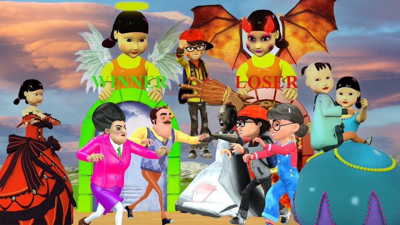 Scary Teacher 3D vs Rainbow Friends Multiple Game Challenge