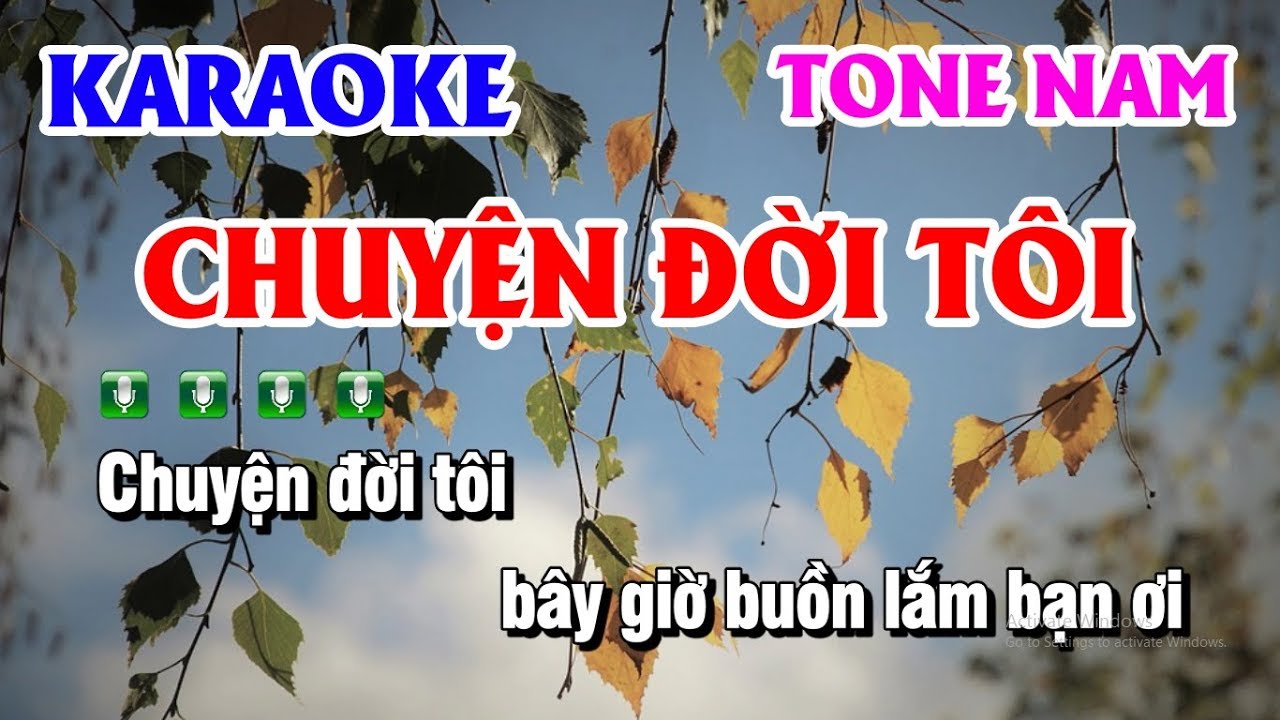 Karaoke Chuyện Đời Tôi | Tone Nam Em Nhạc Sống Thanh Hải