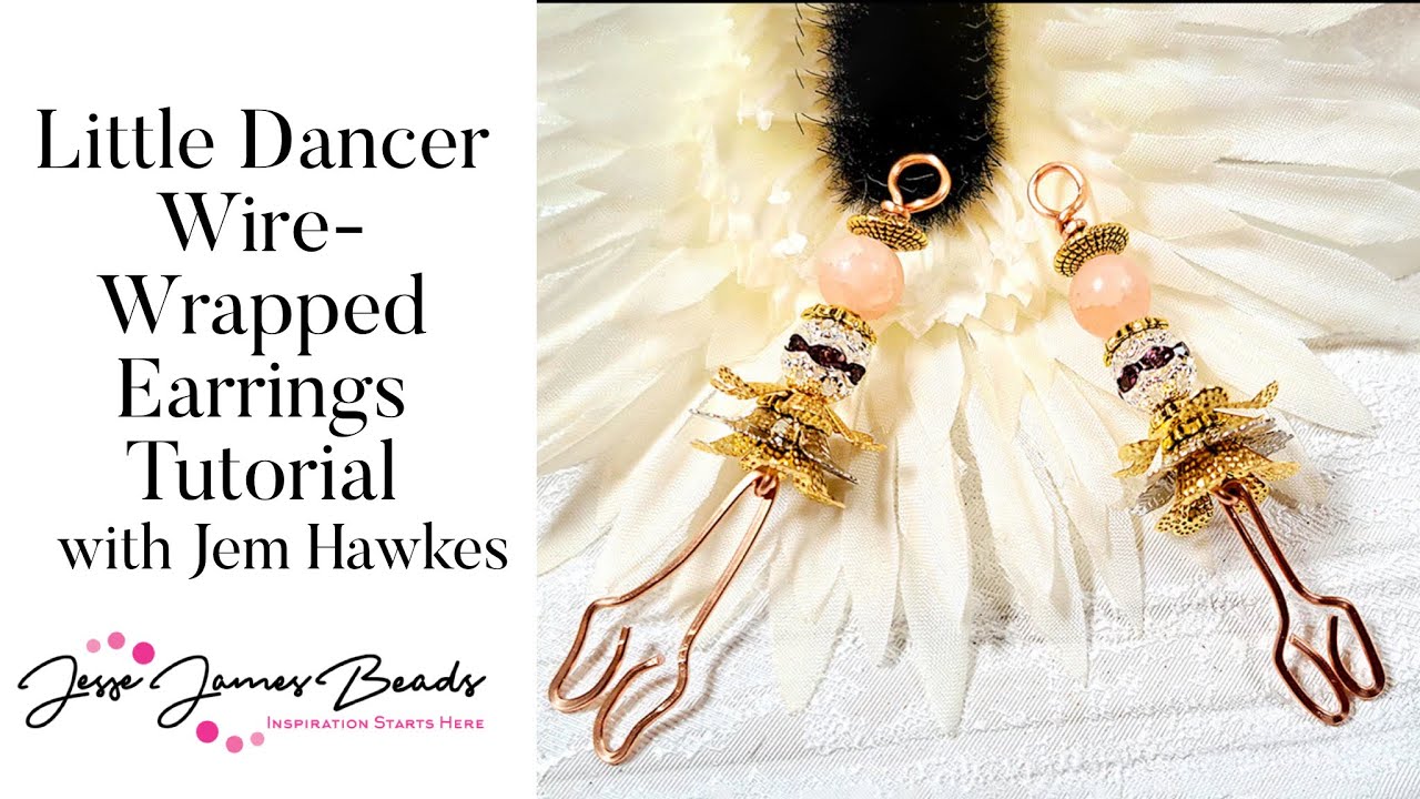 Little Dancer Degas Inspired Bead and Wire Wrapped Earrings