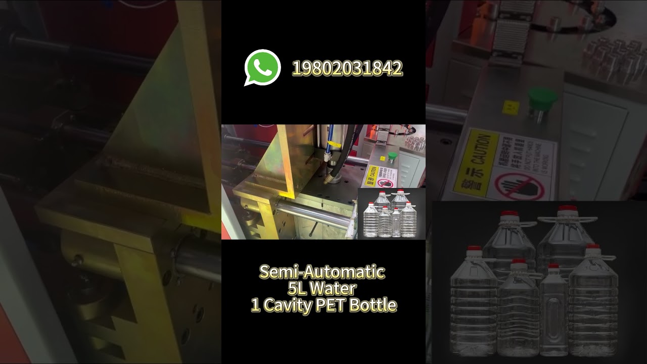💧 Semi-Auto Blow Molding Machine for 5L Mineral Water Bottles | 1 Cavity, Cost-Effective Solution!