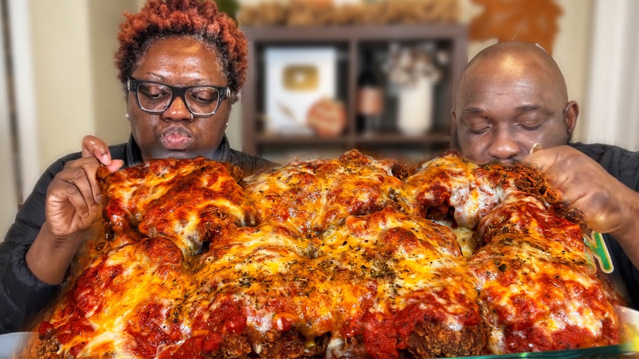 NO EXPLANATION IS NEEDED!| FRIED CHICKEN PARMESAN| MASHED POTATOES| MUKBANG EATING SHOW!