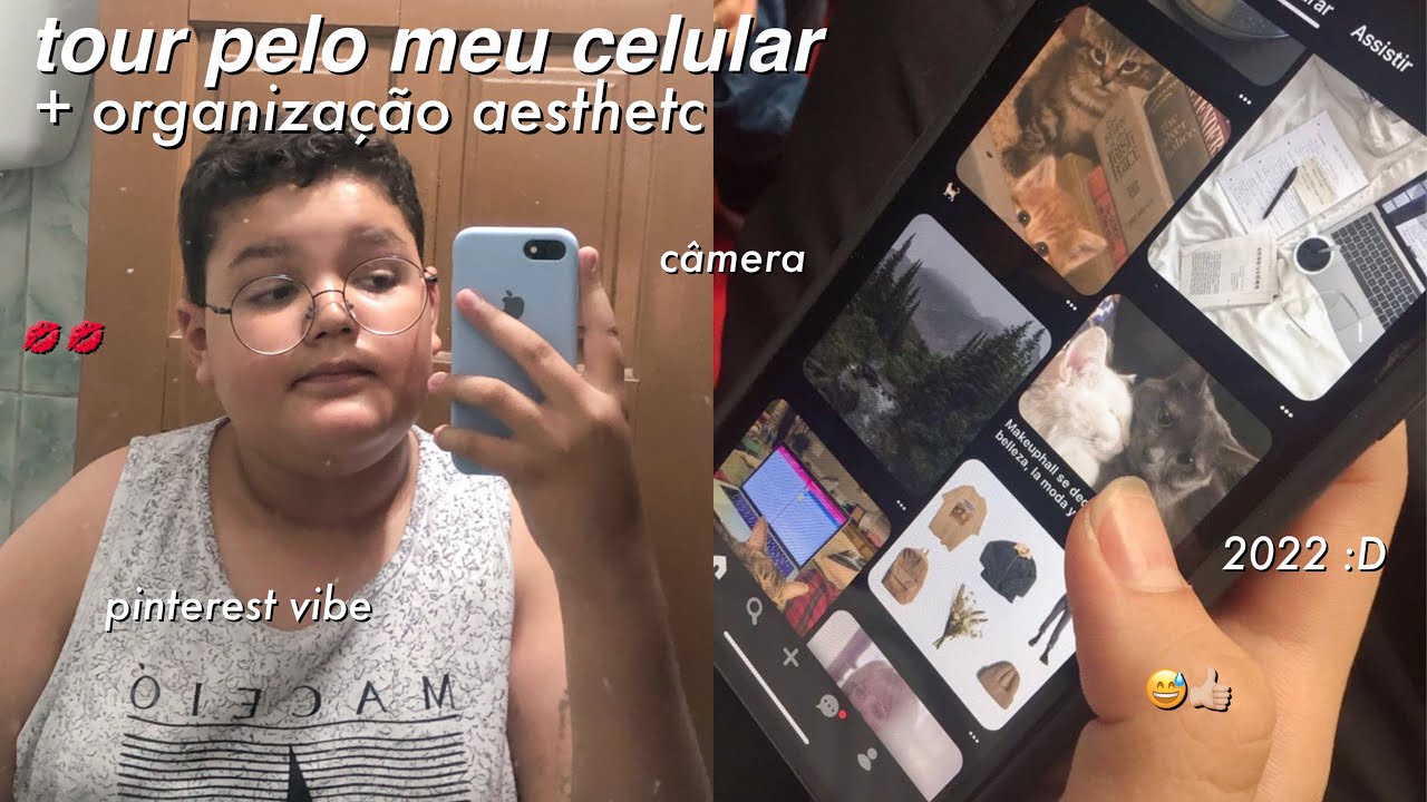 Tour pelo meu celular *IPhone 8 - organização aesthetic, câmera…📱🪴