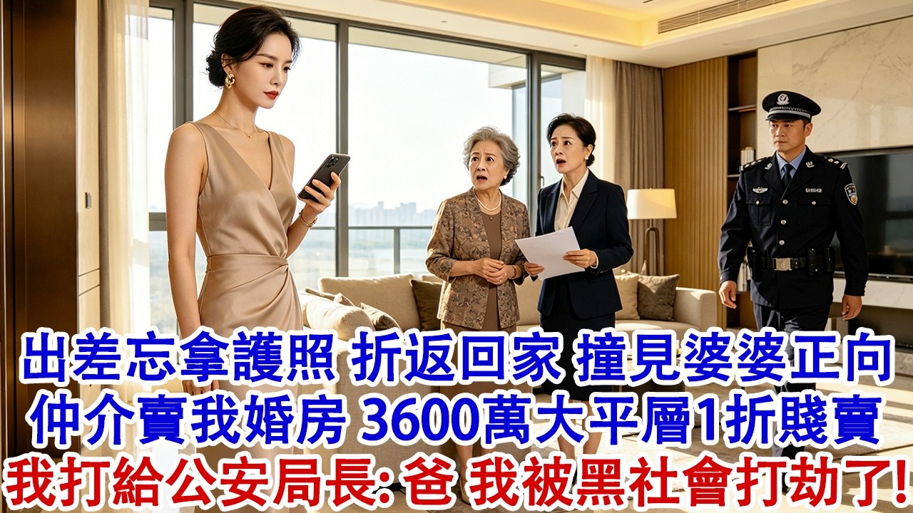 出差忘拿護照，折返回家。撞見婆婆正向仲介賣我婚房，3600萬大平層1折賤賣，我立即打給公安局長：爸，我被黑社會打劫了！#婆媳 #家庭 #婚姻 #情感故事 #為人處世