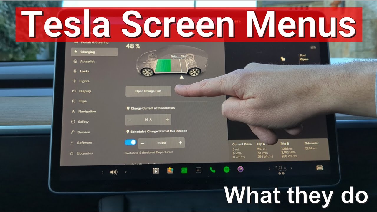 How to find things in the menu of a Tesla Model Y / 3