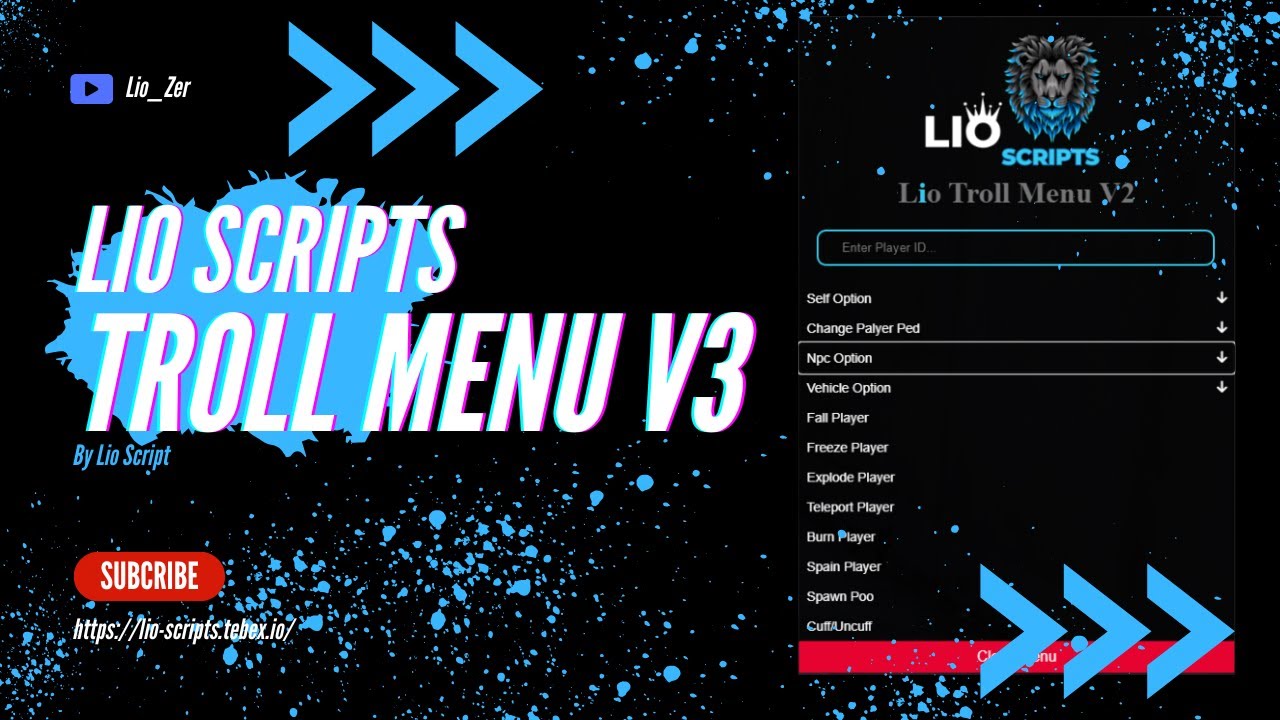 [QBCORE] Best Fivem Server Side Troll Menu || Lio Troll Menu V3