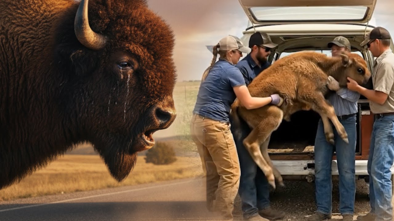 Injured Baby Bison Rescued and Returned to Its Mother