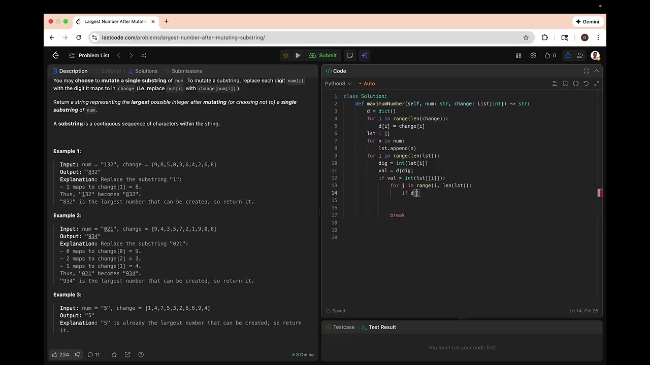 Largest Number After Mutating Substring
