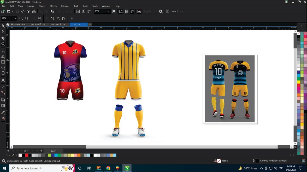How To Create Soccer Kit Mockup Design in CorelDRAW - Ahsan Sabri