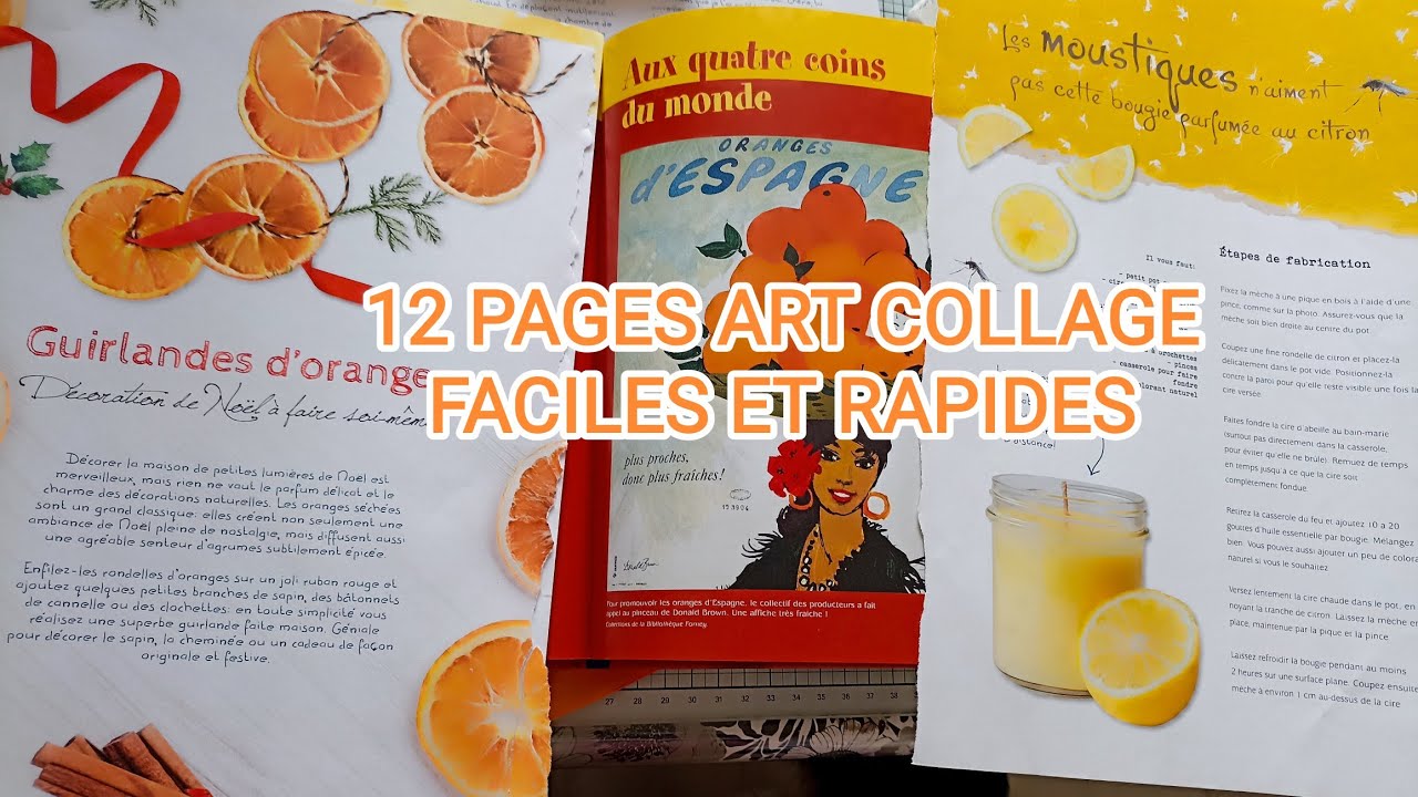{16}:12 PAGES ART COLLAGE THÈME AGRUMES JUNKJOURNAL @daphnesdiary. JANVIER 2026 