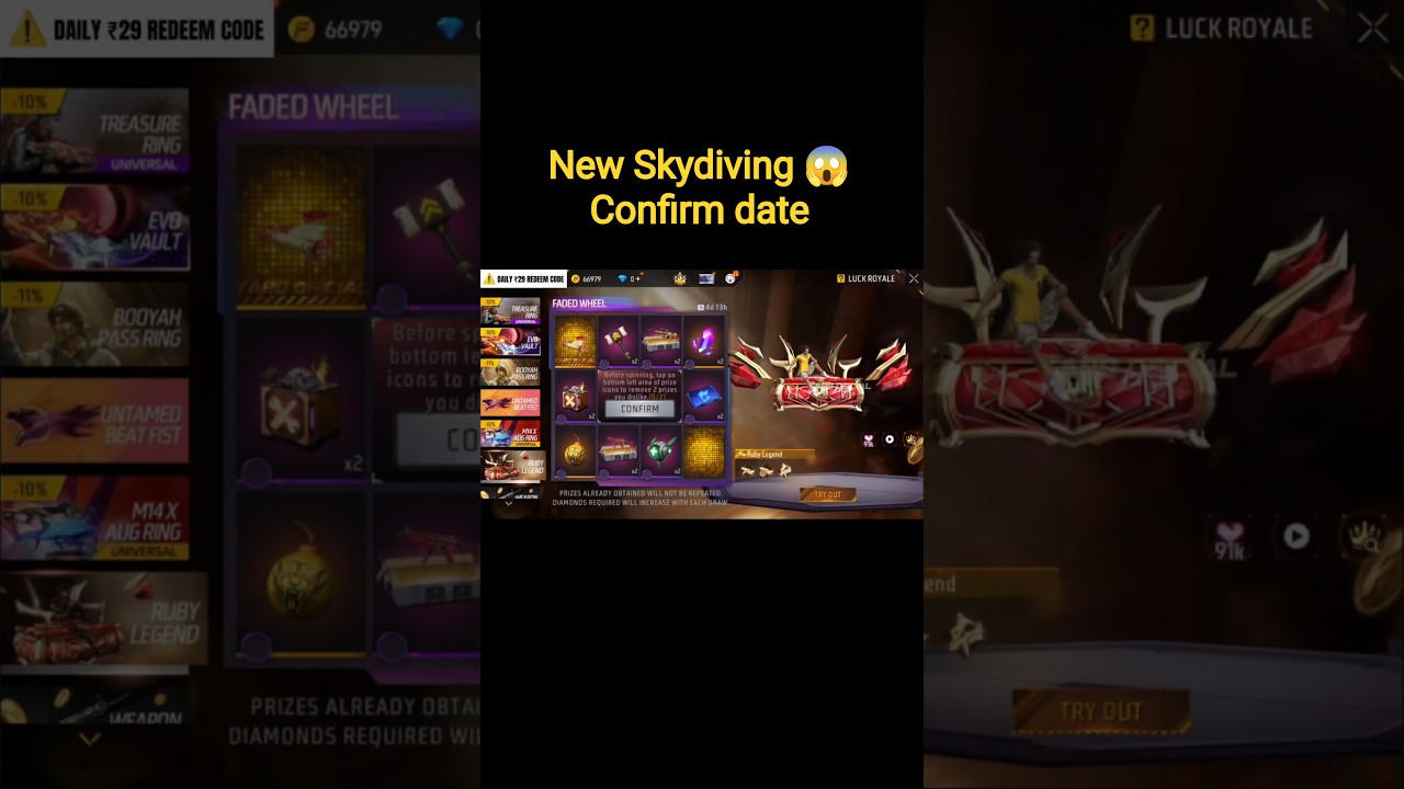 Free Fire new Skydiving 😱 100% Confirm Date ✅ #freefirenewevent #shorts #viral