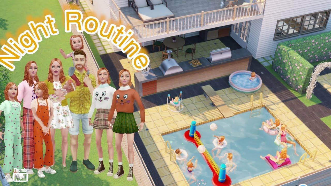 LARGE FAMILY NIGHT ROUTINE SIMS FREEPLAY