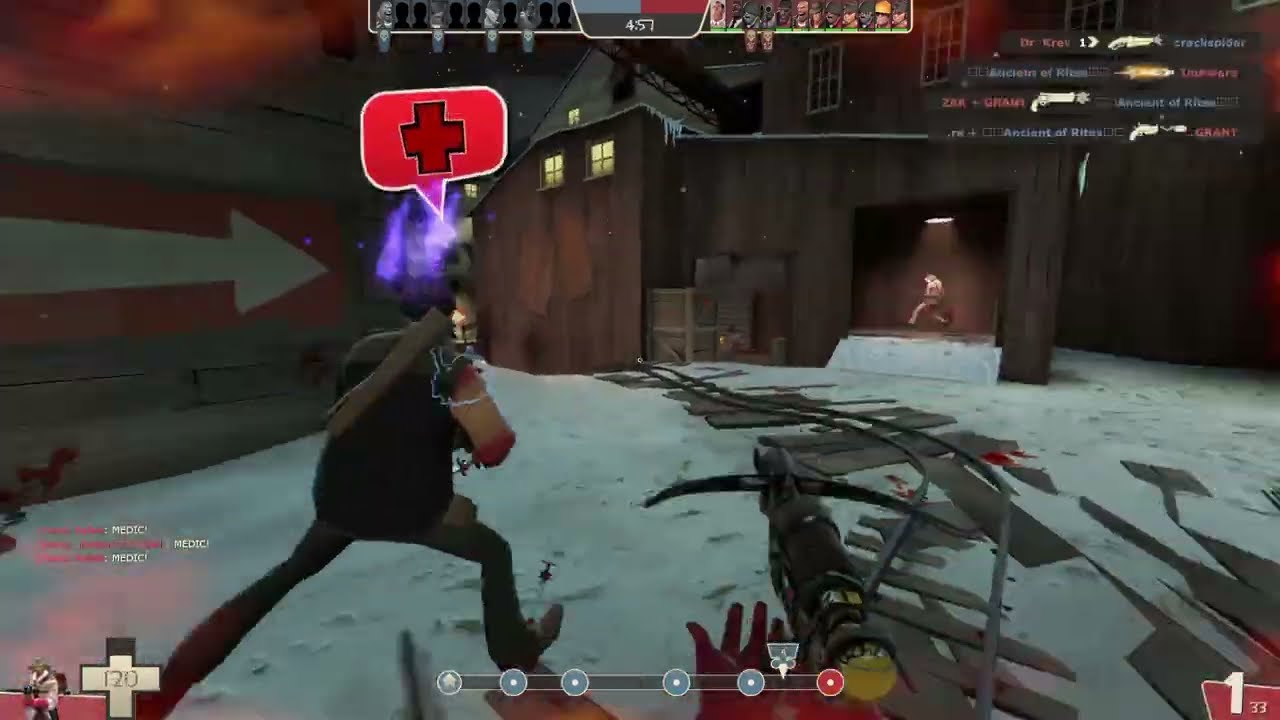 Medic on koth_winter_ridge... for a couple minutes before it queues into frostcliff xD (TF2)