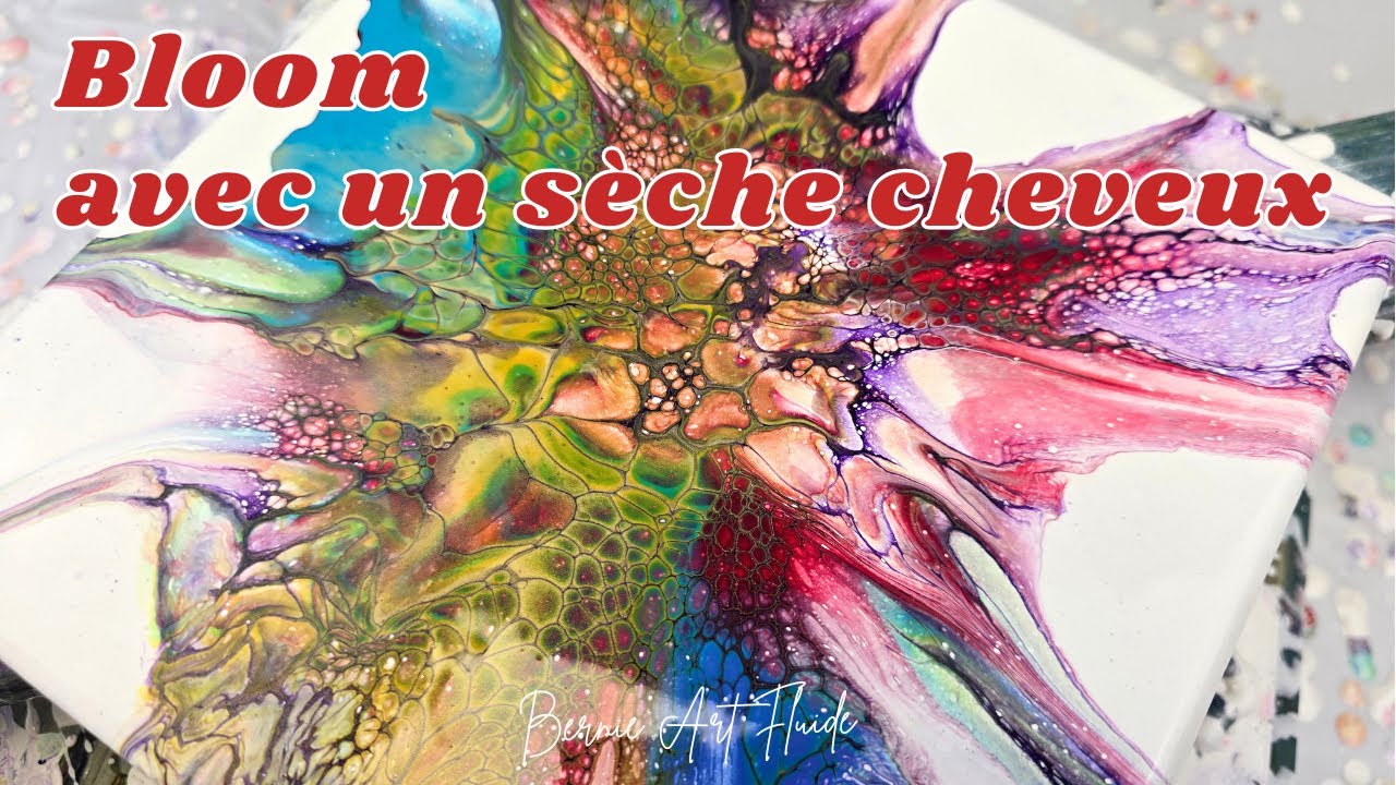 Bloom avec un sèche cheveux ( Dutch Pour) #acryliquepouring