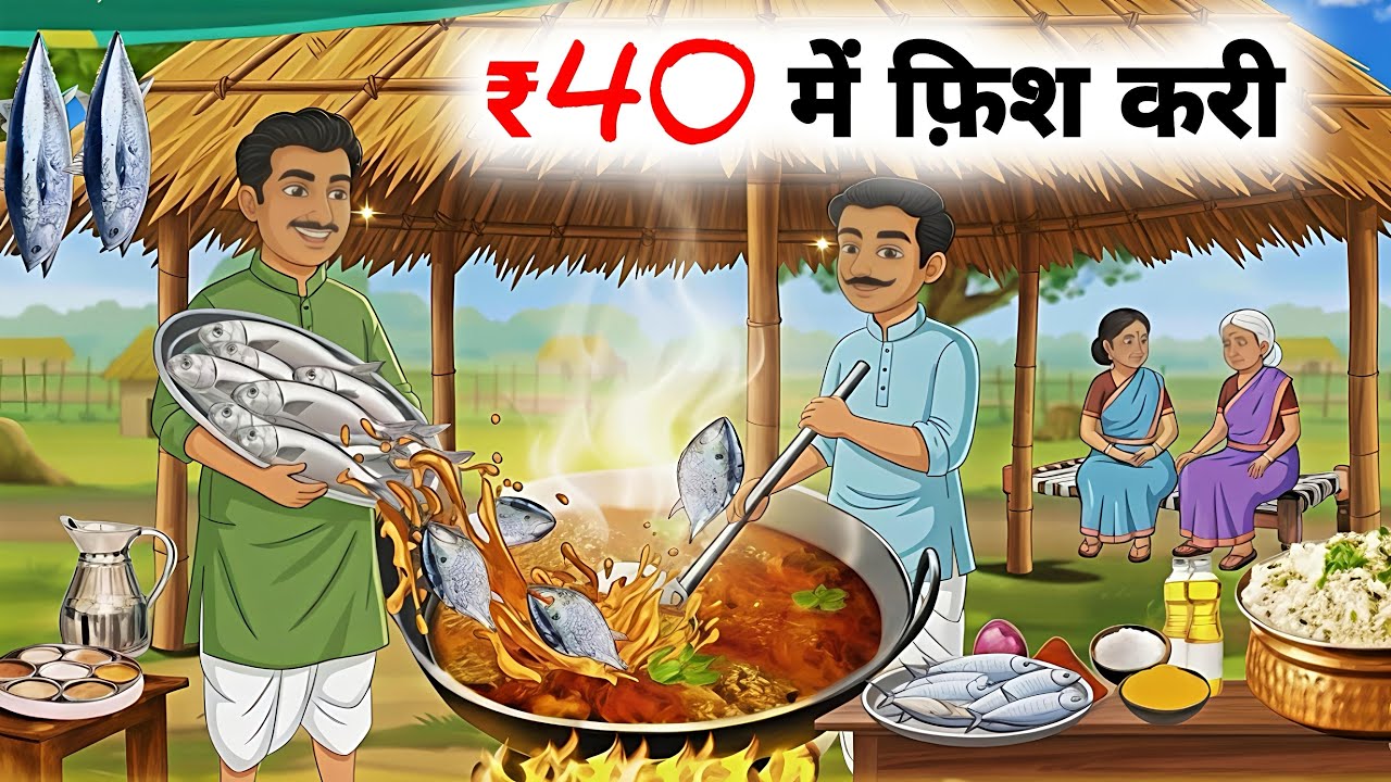 40 rupaay me fish curry 🍛 | Heart Touching Hindi Moral Story | Fish Kari | Momos | Village Story