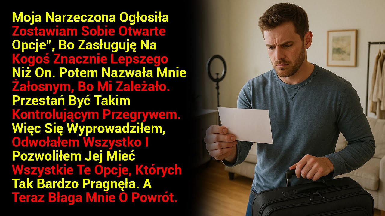 Moja Narzeczona Ogłosiła „Zostawiam Sobie Otwarte Opcje”, Bo Zasługuję Na Kogoś Znacznie Lepszego...