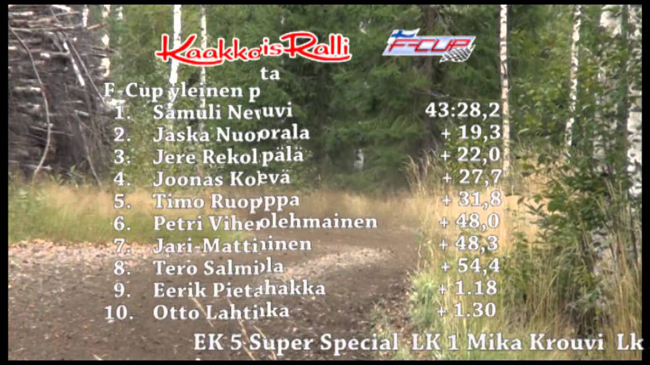 Kaakkois ralli 23.8.2014 F-Cup 4. osakilpailu Kotka TV-lähetys