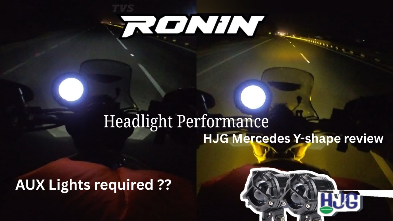 TVS Ronin 225 Headlight performance and Modification | HJG Mercedes Y-shape AUX light | NotSoPro