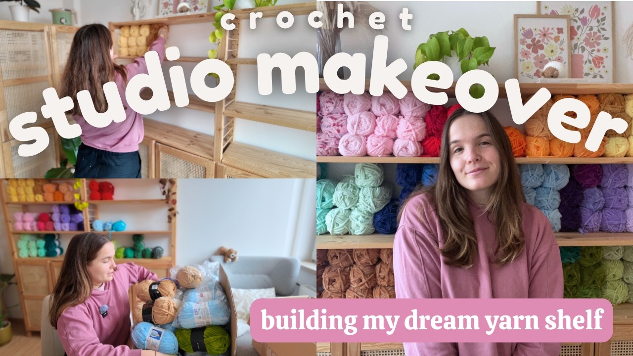 I Finally Built My Dream Yarn Shelf | Crochet Studio Makeover🧸