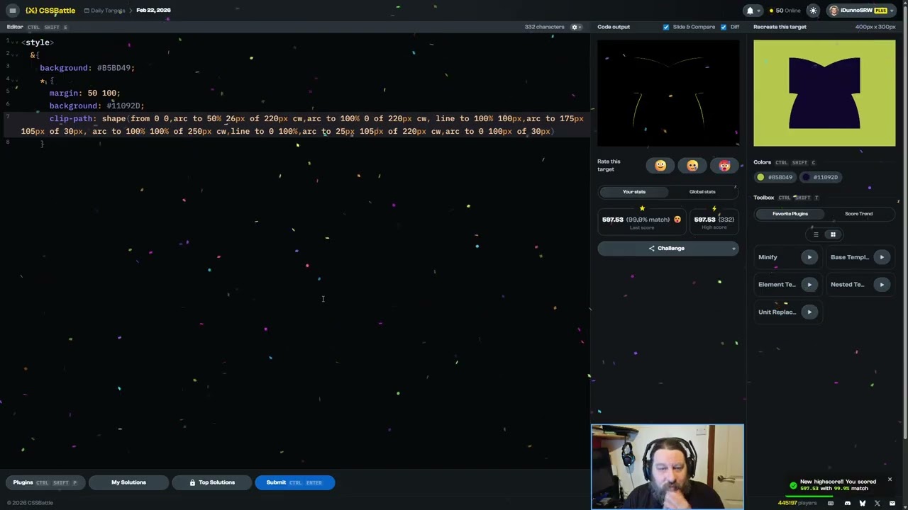CSS Battle 2026-02-22