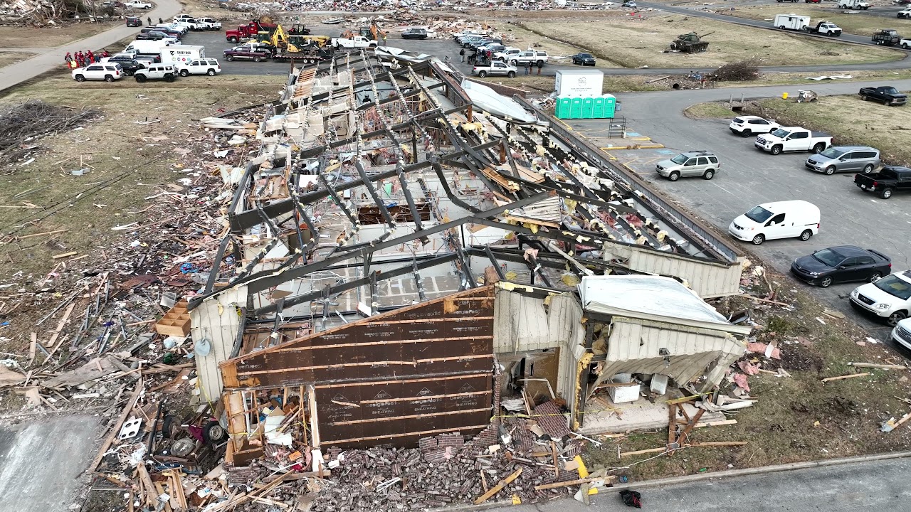 Dawson Springs, Kentucky, Tornado Damage 4K
