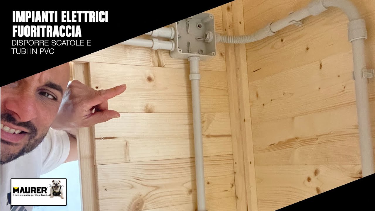 Disporre scatole e tubazioni in pvc per un impianto elettrico fuori traccia