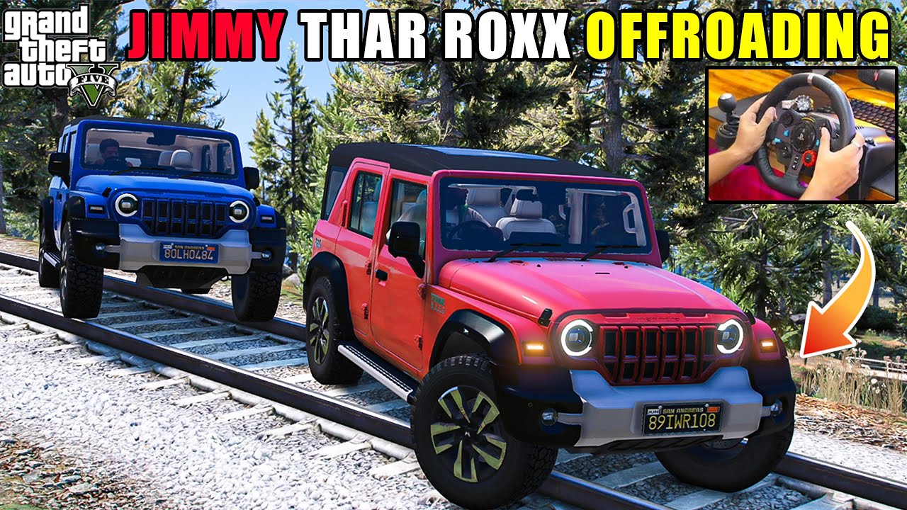 GTA 5 : JIMMY MAHINDRA THAR ROXX 4X4 EXTREME OFFROADING WITH LOGITECH G29