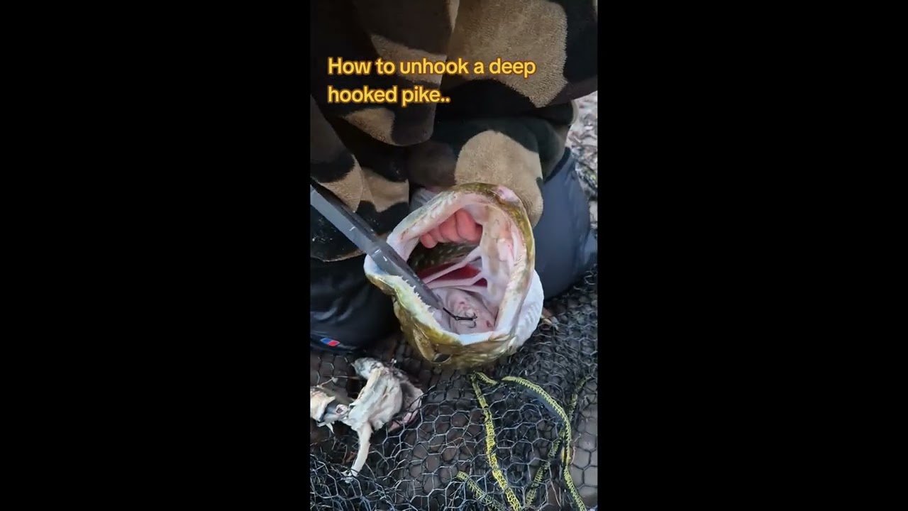 How to unhook a deep hooked pike