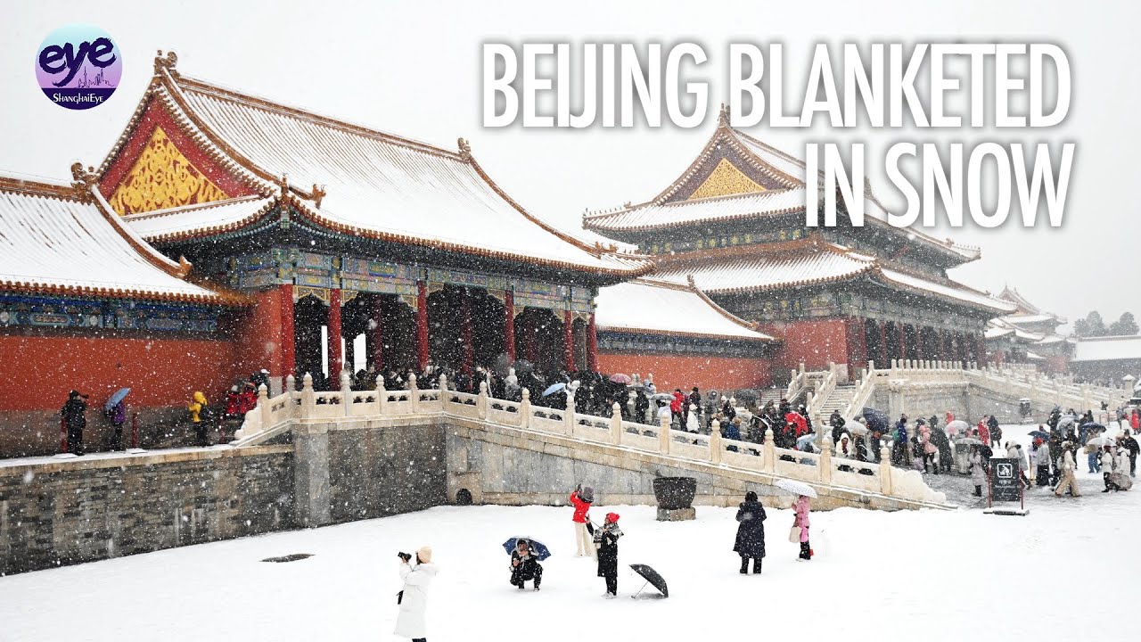 Residents delight as Beijing's Forbidden City blanketed in snow and brace for upcoming cold wave
