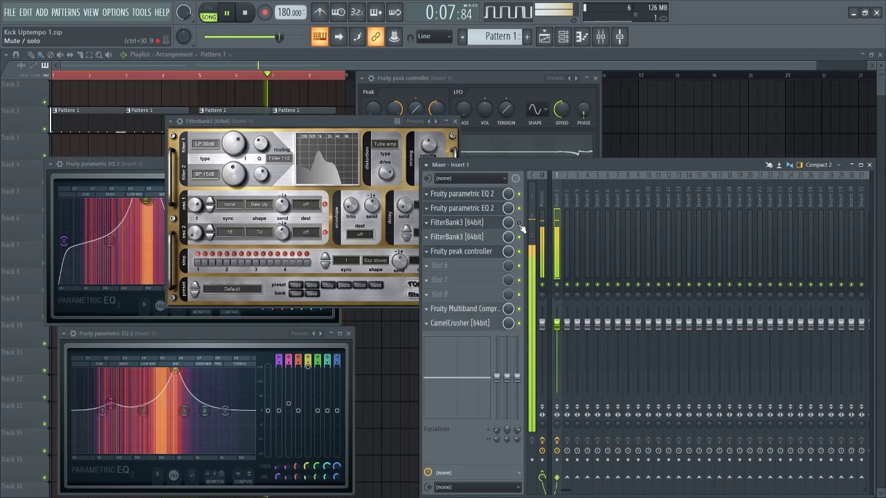 FL STUDIO 20 - Uptempo Kick with Filterbank3/EQ/FX's