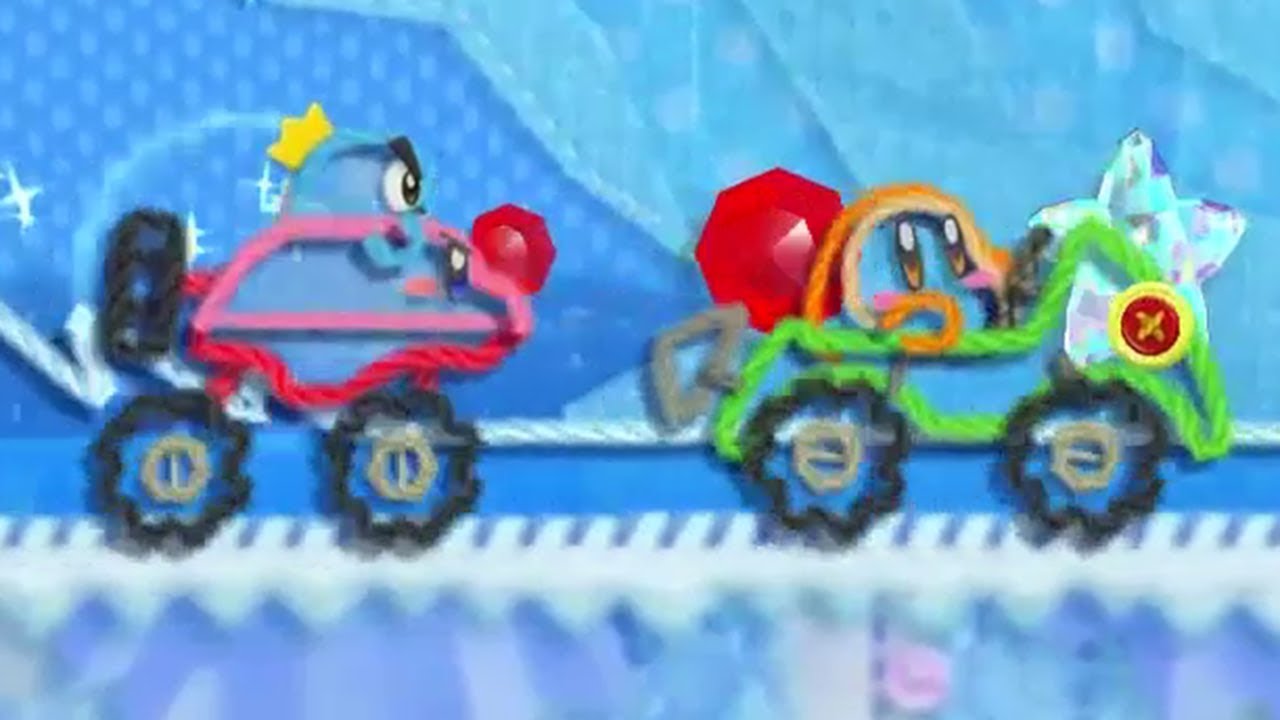 Kirby's Epic Yarn (2 Player) - World 5: Snow Land - No Damage 100% Walkthrough