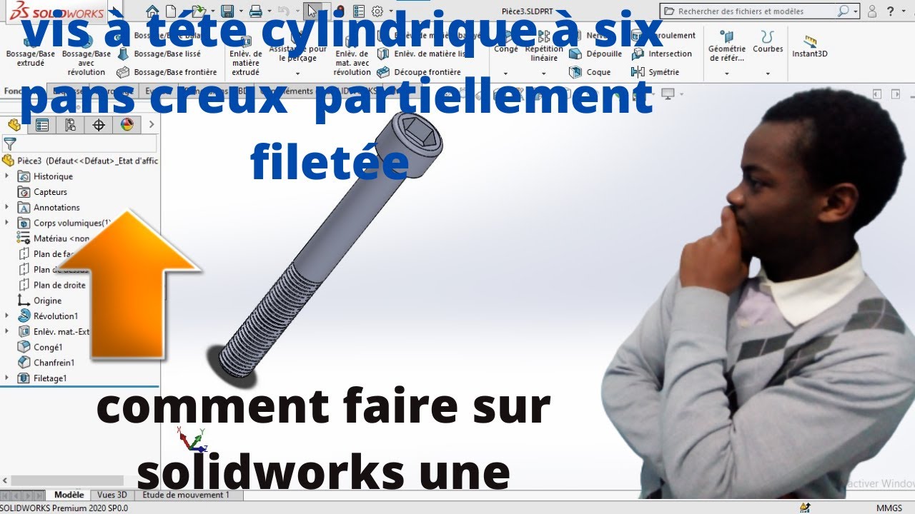 comment faire une vis à téte cylindrique à six pans creux partiellement filitée référence BN 31150