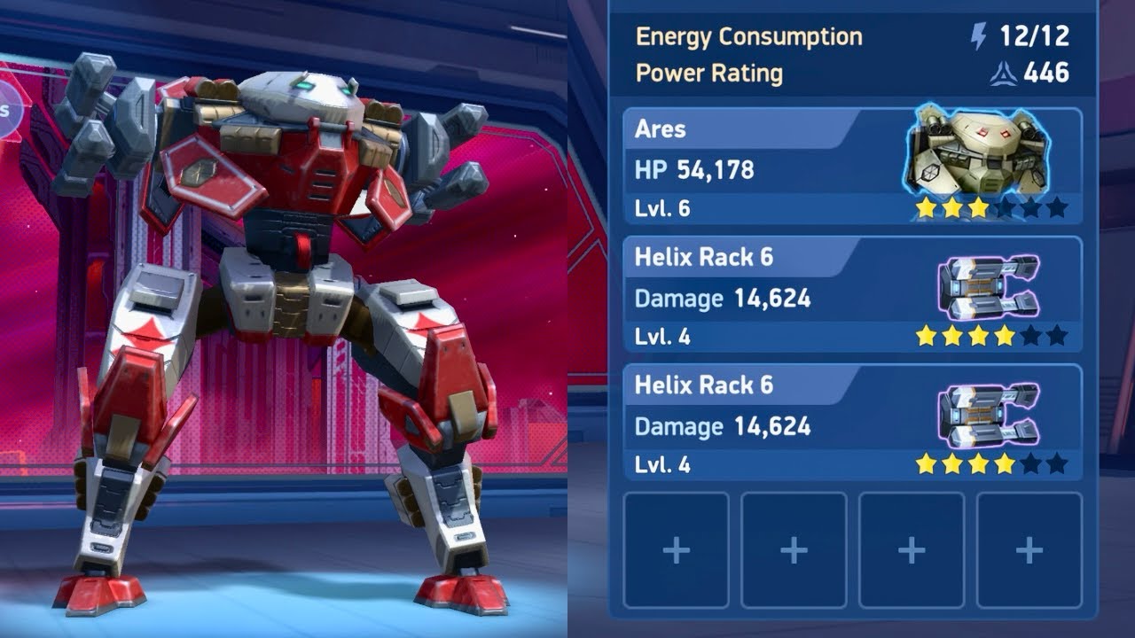mech arena ares helix rack 6 | mech arena gameplay | mech arena