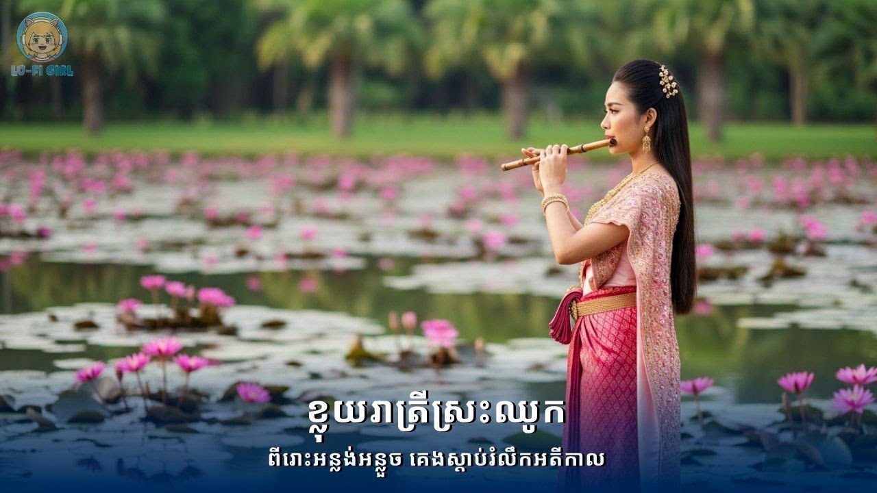 🌙🪷 ខ្លុយរាត្រីស្រះឈូក | Lotus Pond Khmer Flute Night Lullaby for Deep Sleep & Emotional Calm