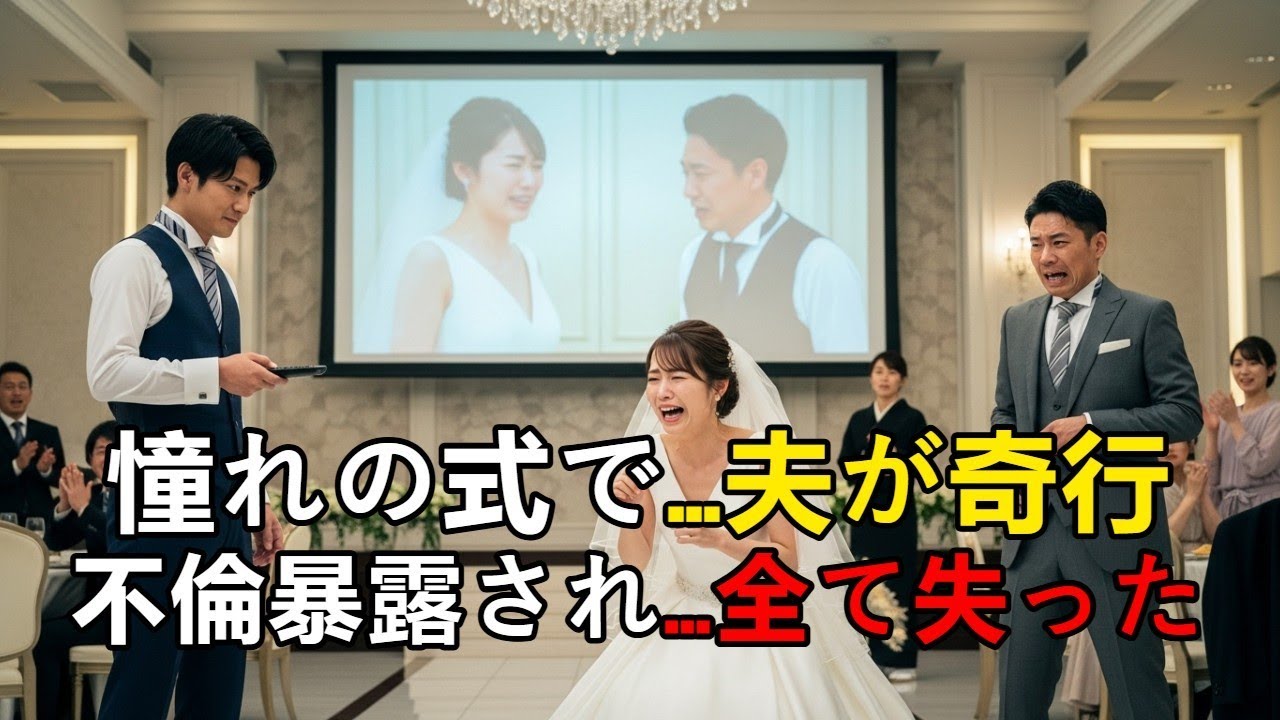 式当日、夫がまさかの私服で登場お前とプランナーの結婚式だろ？→スクリーンに映し出されたのは私と男の不倫映像だった…！スカッと