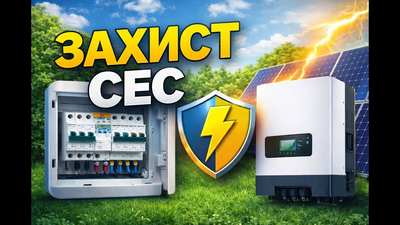 Захист гібридної сонячної станції ⚡ автомати, ПЗВ, варістори, заземлення