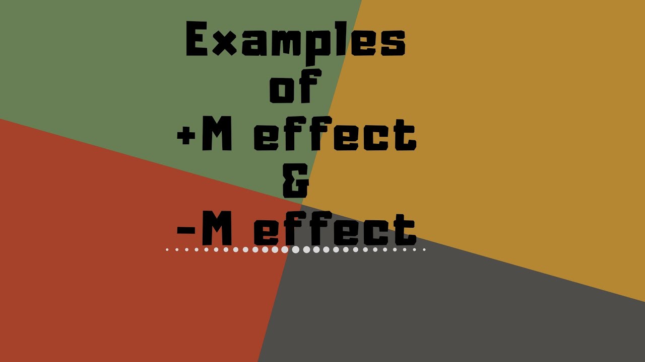 Examples of +M effect and -M effect| JEE|Neet CBSE CHEMISTRY