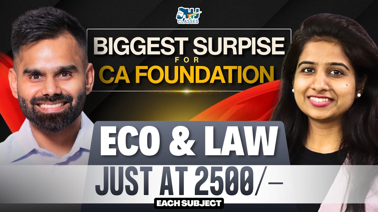This Is Not A Normal Announcement | Every CA Foundation Student Deserves This ! HJ Classes