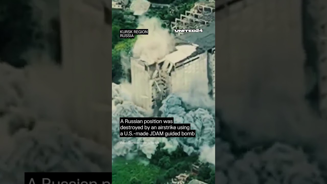 Ukrainian Air Strike on Russian Position With JDAM Guided Bomb #warinukraine
