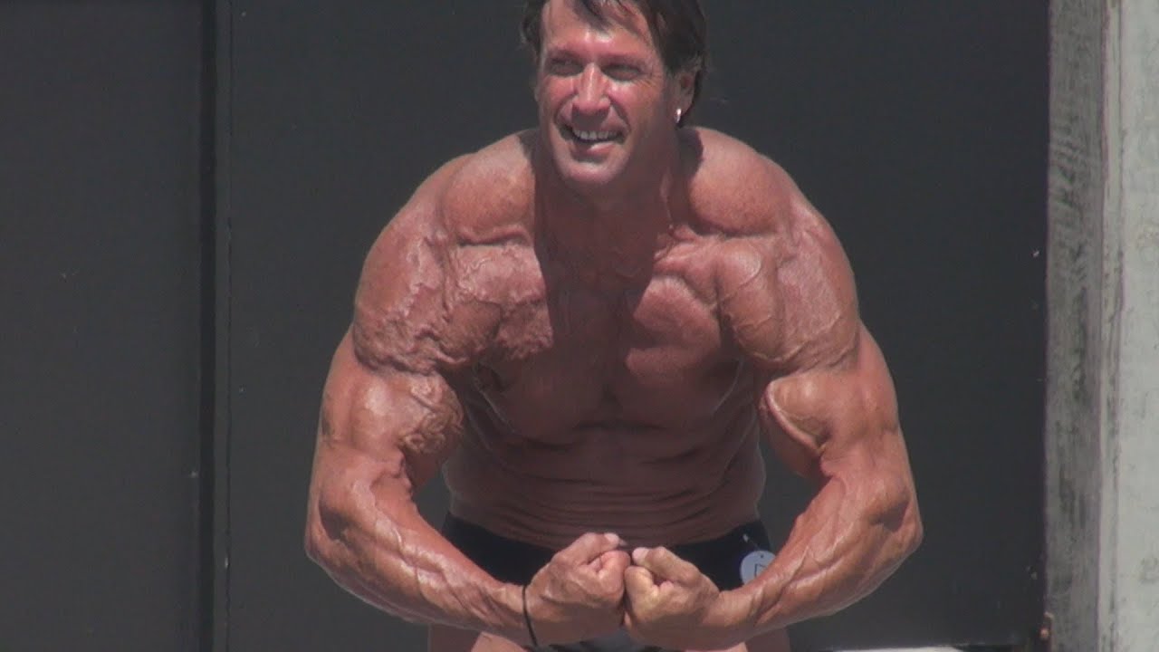 Bill McAleenan 55 Year Old Bodybuilder Posing Routine at Muscle Beach, 5/27/13