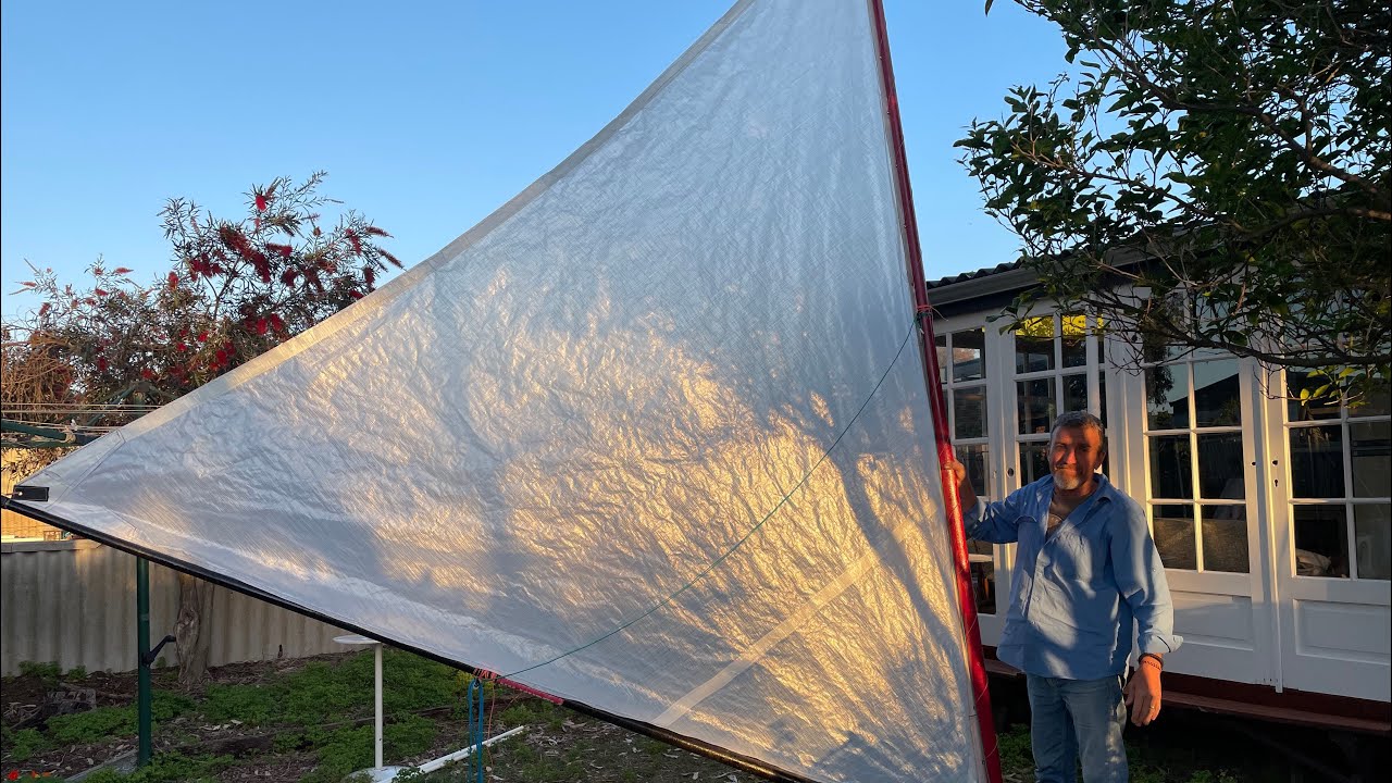 Hand made sail for trimaran that works