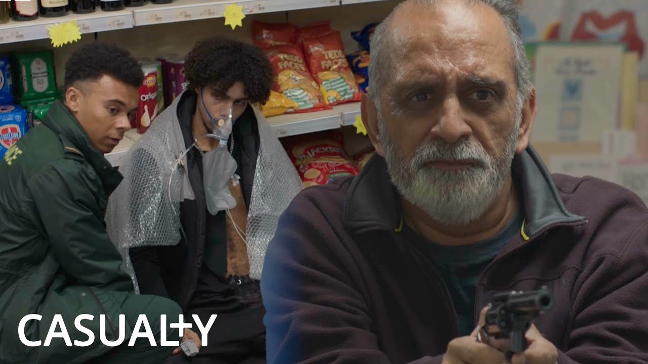 Shopkeeper Fights Back! | Casualty | BBC Studios