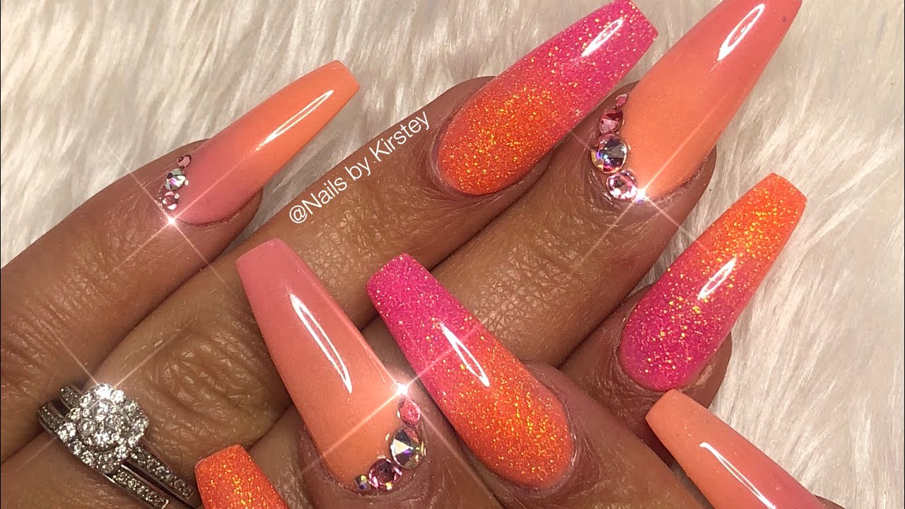 Summer Acrylic Nails using Glam and Glits