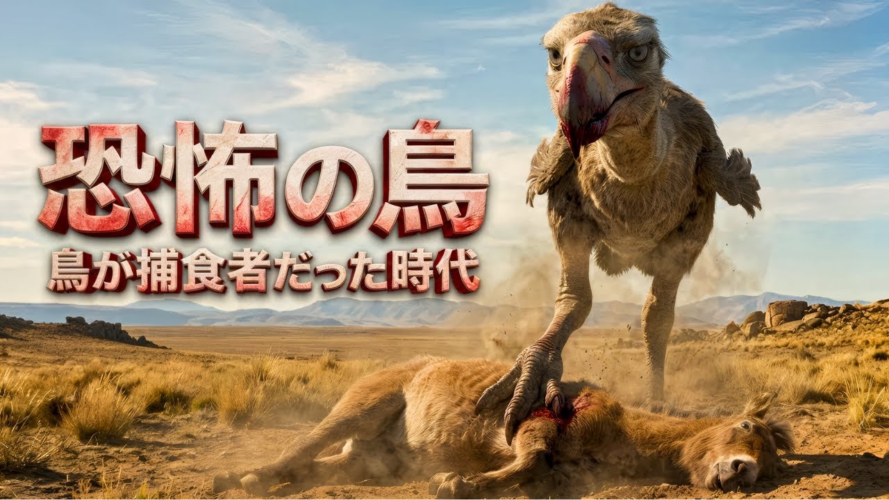 6600万年前恐鳥類衝撃台頭！恐竜絶滅後巨大嘴ケレンケンフォルスラコス速走咬合力絶滅秘密 – ASMR睡眠物語