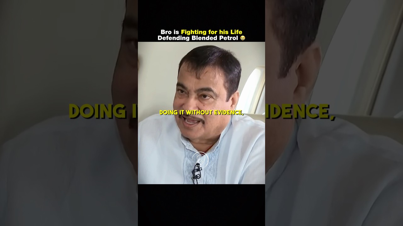 Nitin Gadkari fighting for his life defending blended petrol 😭