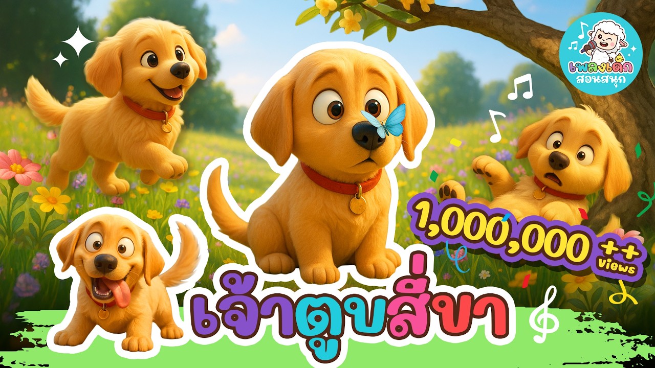 เพลง เจ้าตูบสี่ขา 🐶 | ลูกหมาน่ารัก | การ์ตูนน้องหมา | 🎵👶👦👧 เพลงเด็กสอนสนุก