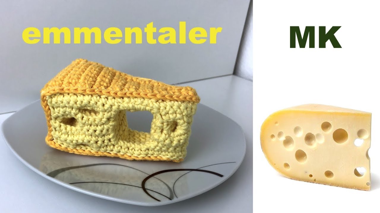 МК: СЫР С ДЫРКАМИ. ВЯЗАНАЯ ЕДА. ПРОДУКТЫ КРЮЧКОМ. РАЗВИВАЮЩИЕ ИГРЫ. CROCHER CHEESE EMMENTALER