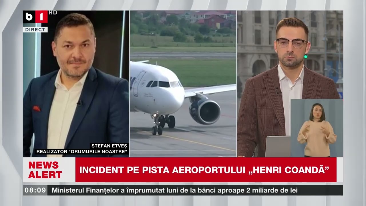 INCIDENT PE AEROPORT, NAVĂ OPRITĂ LA SOL PE OTOPENI. ȘTEFAN ETVEȘ, CU DETALII_Știri B1TV_10 febr.
