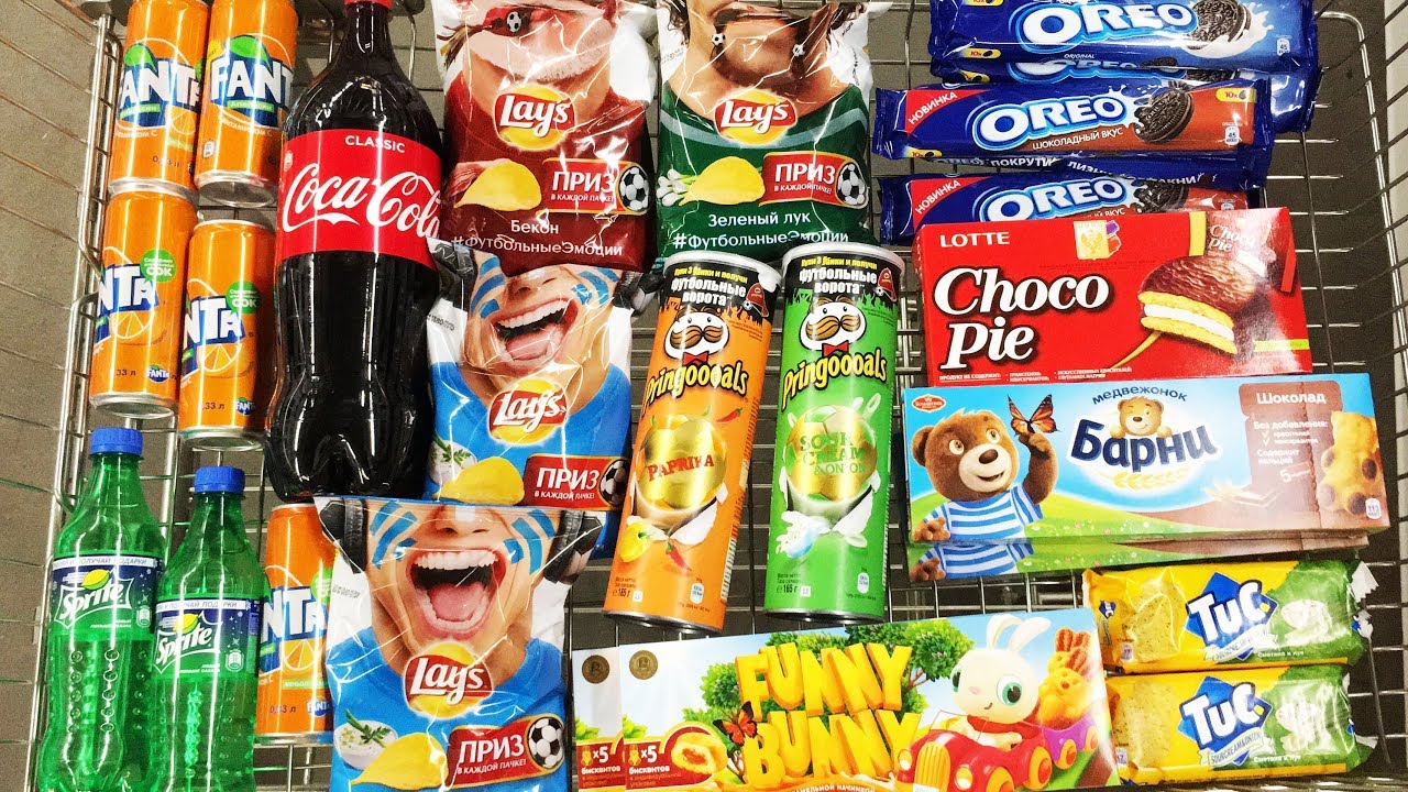 A Lot Of Candy 2018 NEW #62 ASMR / АСМР ПОКУПКА Фанта, Чипсы, Кола, Спрайт, Чокопай, Тук, Барни